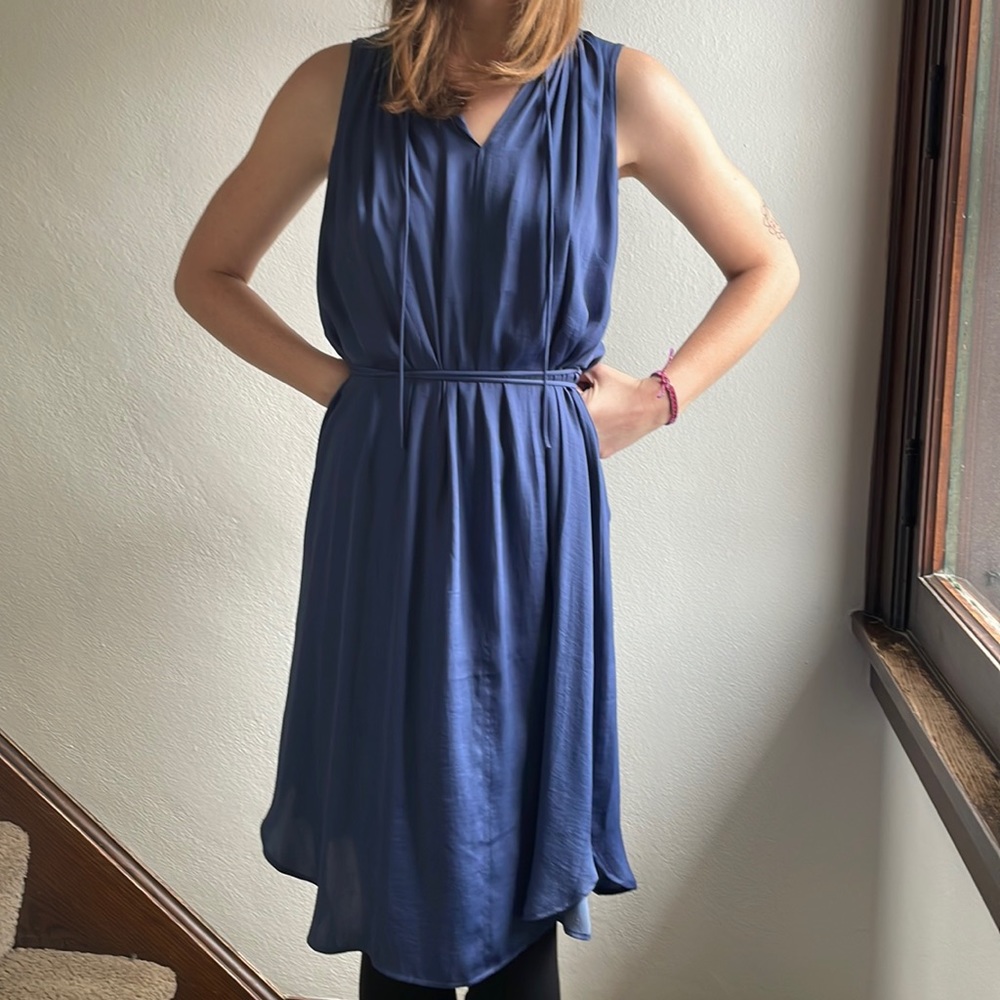 Loft blue silky dress
